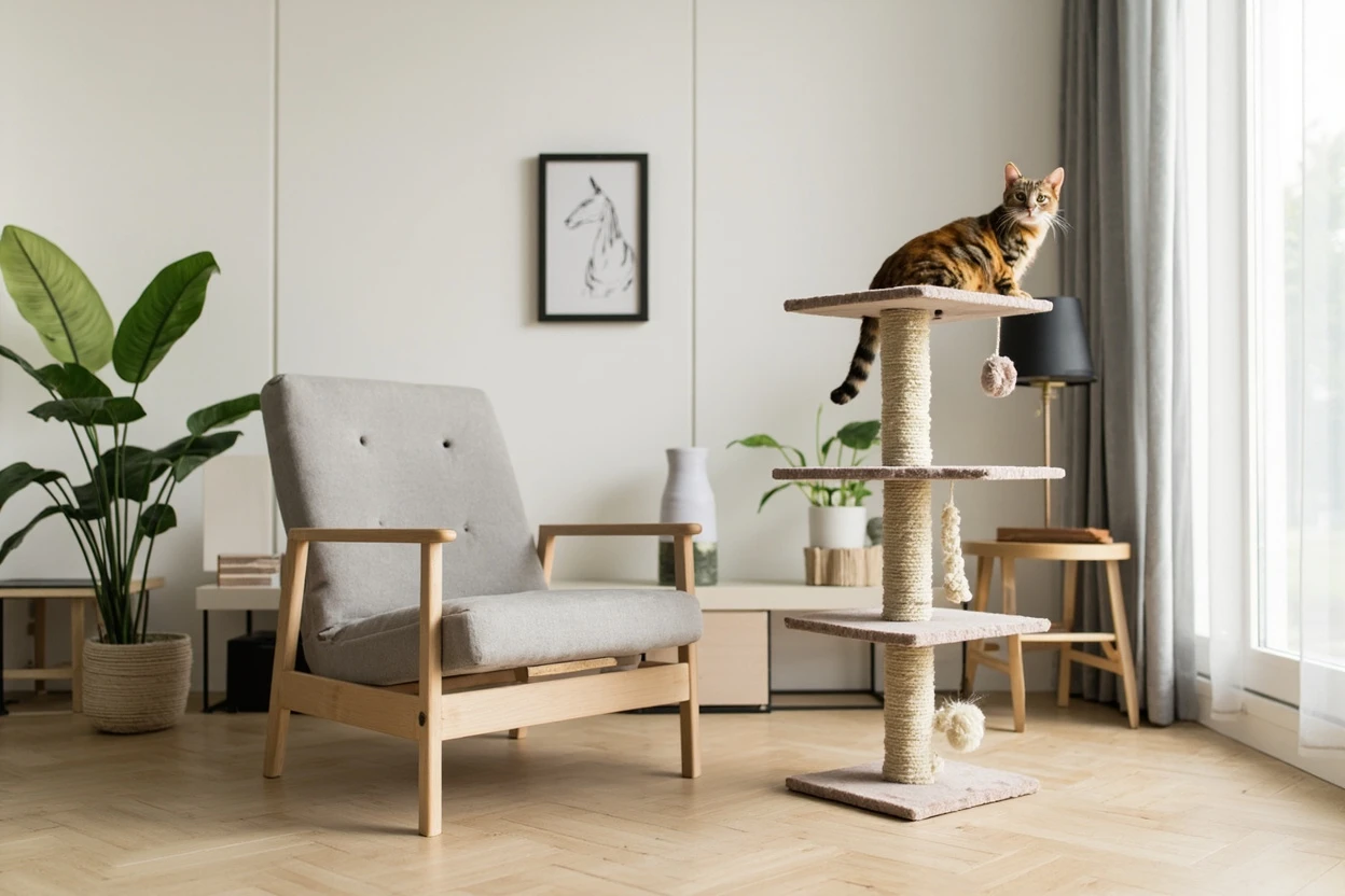 猫爬架设计:从宠物家具到空间美学的价值重构
